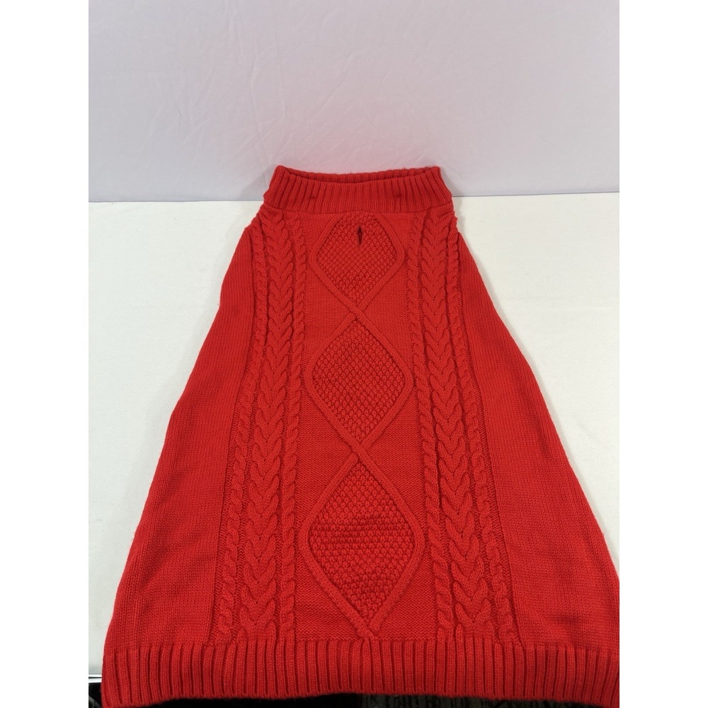 Dog Sweater Puppy Clothing Pet Supply Red Crochet Size XL